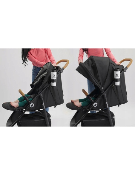 BN-LO-NATT_GREY_STONE,Lionelo - Carucior sport Natt, De la nastere, Cu accesorii si capotina XXL reglabila, 0 - 22 kg, Conform c