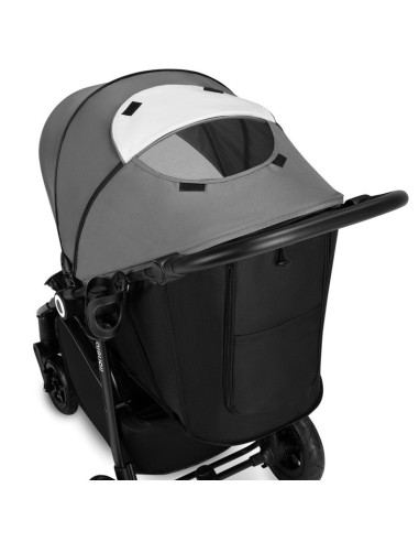 BN-LO-NATT_GREY_STONE,Lionelo - Carucior sport Natt, De la nastere, Cu accesorii si capotina XXL reglabila, 0 - 22 kg, Conform c