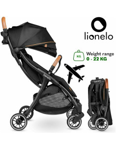 BN-LO-JULIE_ONE_BLACK_GOLD,Lionelo - Carucior sport Julie One, De la nastere, Greutate redusa, Cu accesorii, Cadru din aluminiu, 2
