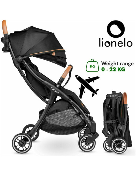 BN-LO-JULIE_ONE_BLACK_GOLD,Lionelo - Carucior sport Julie One, De la nastere, Greutate redusa, Cu accesorii, Cadru din aluminiu,