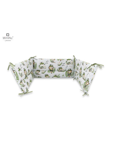BN-6426972019859,MimiNu - Lenjerie patut 3 piese, Cu protectie laterala, Din bumbac, Din bumbac certificat Oeko Tex Standard 100