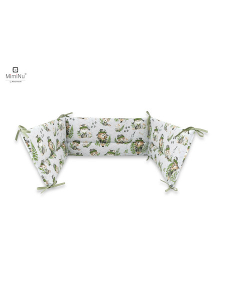 BN-6426972019859,MimiNu - Lenjerie patut 3 piese, Cu protectie laterala, Din bumbac, Din bumbac certificat Oeko Tex Standard 100