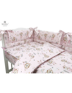 BN-6426972019866,MimiNu - Lenjerie patut 3 piese, Cu protectie laterala, Din bumbac certificat Oeko Tex Standard 100, Pentru pat 2