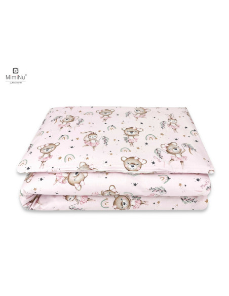 BN-6426972019866,MimiNu - Lenjerie patut 3 piese, Cu protectie laterala, Din bumbac certificat Oeko Tex Standard 100, Pentru pat