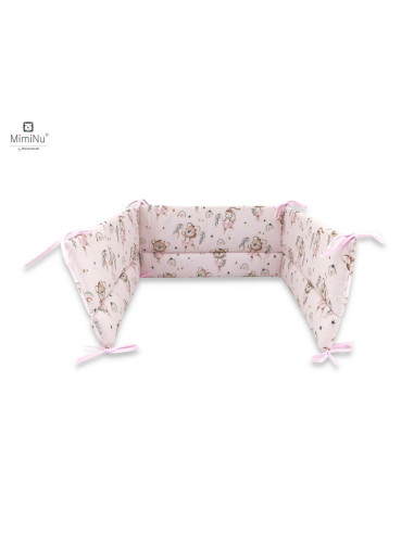 BN-6426972019866,MimiNu - Lenjerie patut 3 piese, Cu protectie laterala, Din bumbac certificat Oeko Tex Standard 100, Pentru pat