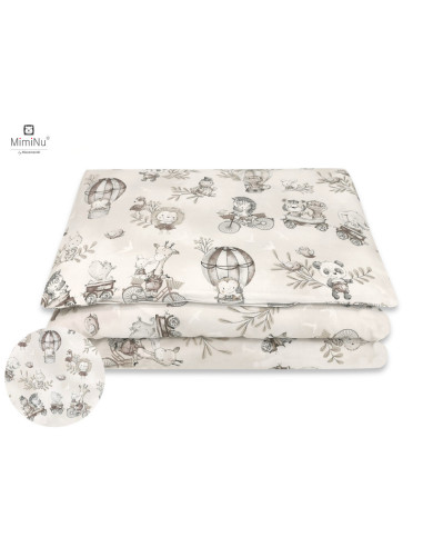 BN-6426972019873,MimiNu - Lenjerie patut 3 piese, Cu protectie laterala, Din bumbac certificat Oeko Tex Standard 100, Pentru pat