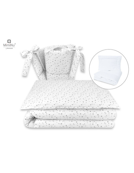 BN-6426972019989,MimiNu - Set lenjerie patut 5 piese, Cu pilota si perna, Din bumbac certificat Oeko Tex Standard 100, Pentru pa BN-6426972019989,MimiNu - Set lenjerie patut 5 piese, Cu pilota si perna, Din bumbac certificat Oeko Tex Standard 100, Pentru pa