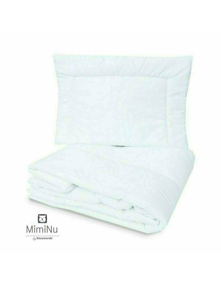 BN-6426972019996,MimiNu - Set lenjerie patut 5 piese, Cu volanase, Cu pilota si perna, Din bumbac certificat Oeko Tex Standard 1