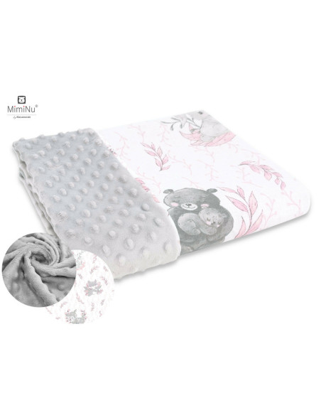 BN-6426972020084,MimiNu - Set pentru bebelusi, 6+1 piese, Cu paturica de infasat, Prosop, Paturica, Cearceaf 120x60 cm, Fata de 