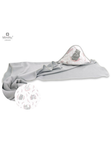 BN-6426972020084,MimiNu - Set pentru bebelusi, 6+1 piese, Cu paturica de infasat, Prosop, Paturica, Cearceaf 120x60 cm, Fata de 
