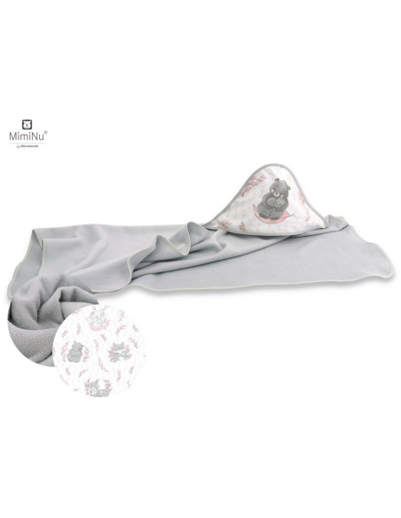 BN-6426972020084,MimiNu - Set pentru bebelusi, 6+1 piese, Cu paturica de infasat, Prosop, Paturica, Cearceaf 120x60 cm, Fata de 