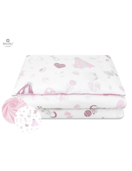 BN-6426972020091,MimiNu - Set pentru bebelusi, 6+1 piese, Cu paturica de infasat, Prosop, Paturica, Cearceaf 120x60 cm, Fata de 