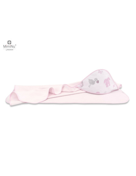 BN-6426972020091,MimiNu - Set pentru bebelusi, 6+1 piese, Cu paturica de infasat, Prosop, Paturica, Cearceaf 120x60 cm, Fata de 