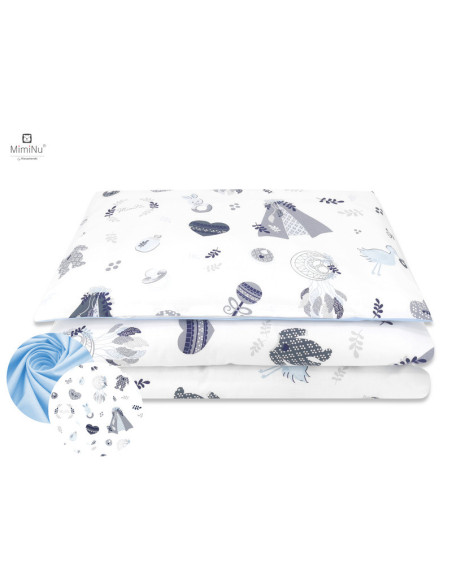 BN-6426972020107,MimiNu - Set pentru bebelusi, 6+1 piese, Cu paturica de infasat, Prosop, Paturica, Cearceaf 120x60 cm, Fata de 
