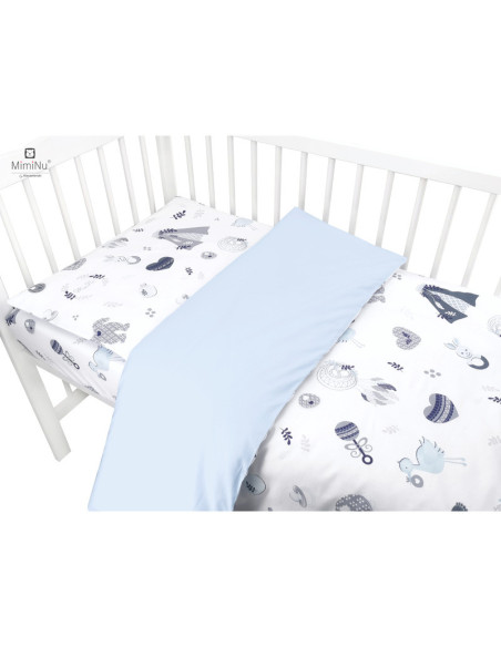 BN-6426972020107,MimiNu - Set pentru bebelusi, 6+1 piese, Cu paturica de infasat, Prosop, Paturica, Cearceaf 120x60 cm, Fata de 