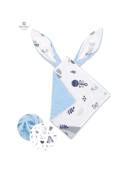 BN-6426972020107,MimiNu - Set pentru bebelusi, 6+1 piese, Cu paturica de infasat, Prosop, Paturica, Cearceaf 120x60 cm, Fata de 