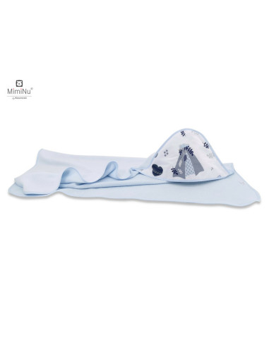 BN-6426972020107,MimiNu - Set pentru bebelusi, 6+1 piese, Cu paturica de infasat, Prosop, Paturica, Cearceaf 120x60 cm, Fata de 