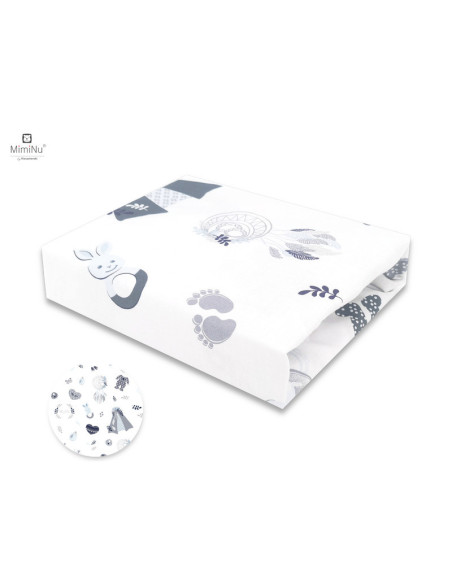 BN-6426972020107,MimiNu - Set pentru bebelusi, 6+1 piese, Cu paturica de infasat, Prosop, Paturica, Cearceaf 120x60 cm, Fata de 