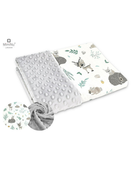 BN-6426972020145,MimiNu - Set pentru bebelusi, 6+1 piese, Cu paturica de infasat, Prosop, Paturica, Cearceaf 120x60 cm, Fata de 