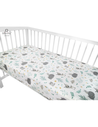BN-6426972020145,MimiNu - Set pentru bebelusi, 6+1 piese, Cu paturica de infasat, Prosop, Paturica, Cearceaf 120x60 cm, Fata de 