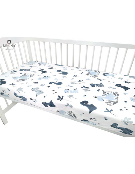 BN-6426972020190,MimiNu - Set pentru bebelusi, 6+1 piese, Cu paturica de infasat, Prosop, Paturica, Cearceaf 120x60 cm, Fata de 