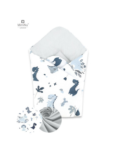 BN-6426972020190,MimiNu - Set pentru bebelusi, 6+1 piese, Cu paturica de infasat, Prosop, Paturica, Cearceaf 120x60 cm, Fata de 