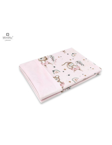 BN-6426972020619,MimiNu - Paturica pufoasa cu doua fete, Dimensiune 75x100 cm, Din tesatura de catifea si bumbac, Materiale cert