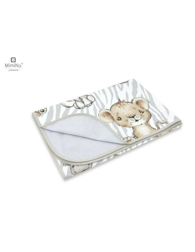 BN-6426972020831,MimiNu - Paturica moale cu doua fete, Dimensiune 75x100 cm, Din bumbac certificat Oeko Tex Standard 100, Safari