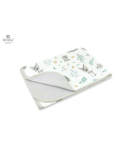 BN-6426972020848,MimiNu - Paturica moale cu doua fete, Dimensiune 75x100 cm, Din bumbac certificat Oeko Tex Standard 100, Forest