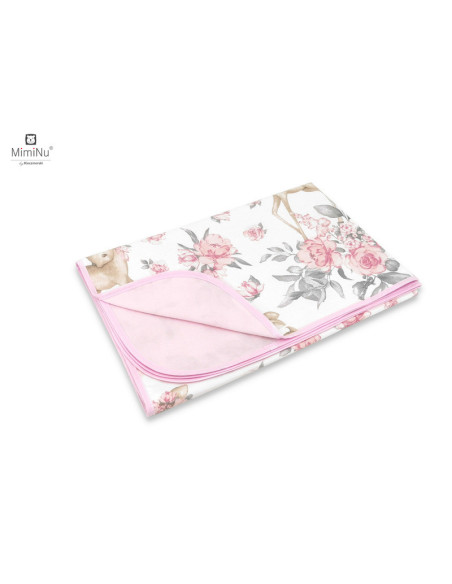 BN-6426972020855,MimiNu - Paturica moale cu doua fete, Dimensiune 75x100 cm, Din bumbac certificat Oeko Tex Standard 100, Sweet 