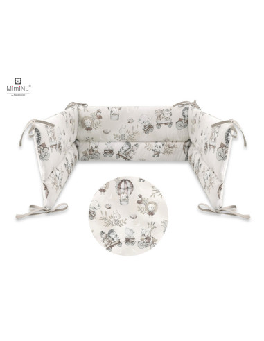 BN-6426972021036,MimiNu - Aparatoare pentru patut 120x60 cm, Din bumbac certificat Oeko Tex Standard 100, Cu inaltimea de 30 cm,