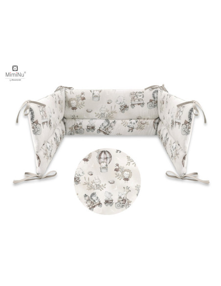 BN-6426972021036,MimiNu - Aparatoare pentru patut 120x60 cm, Din bumbac certificat Oeko Tex Standard 100, Cu inaltimea de 30 cm,
