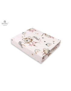 BN-6426972021111,MimiNu - Cearceaf cu elastic pentru landou, carucior si cosulet, Dimensiune 80x35 cm, Din bumbac certificat Oek 2