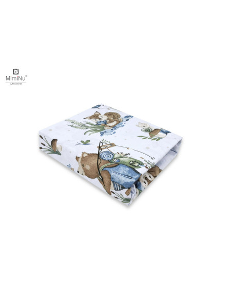 BN-6426972021142,MimiNu - Cearceaf cu elastic pentru patut leagan sau patut co-sleeper, Dimensiune 90x40 cm, Din bumbac certific