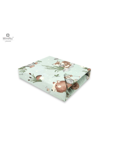 BN-6426972021159,MimiNu - Cearceaf cu elastic pentru patut leagan sau patut co-sleeper, Dimensiune 90x40 cm, Din bumbac certific