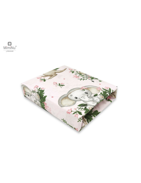 BN-6426972021166,MimiNu - Cearceaf cu elastic pentru patut leagan sau patut co-sleeper, Dimensiune 90x40 cm, Din bumbac certific