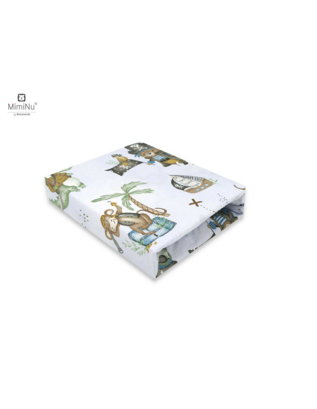 BN-6426972021173,MimiNu - Cearceaf cu elastic pentru patut leagan sau patut co-sleeper, Dimensiune 90x40 cm, Din bumbac certific