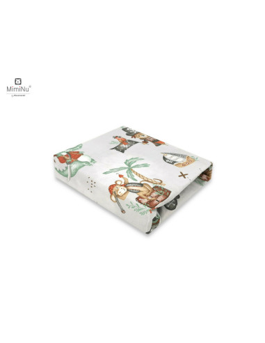 BN-6426972021180,MimiNu - Cearceaf cu elastic pentru patut leagan sau patut co-sleeper, Dimensiune 90x40 cm, Din bumbac certific