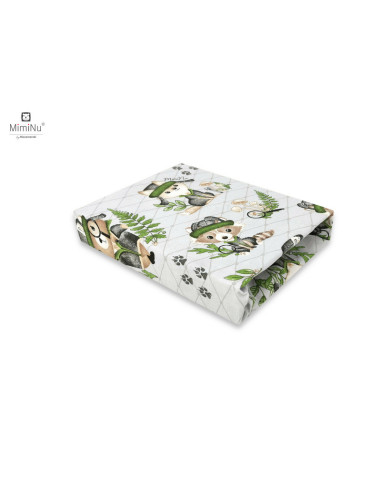 BN-6426972021197,MimiNu - Cearceaf cu elastic pentru patut leagan sau patut co-sleeper, Dimensiune 90x40 cm, Din bumbac certific