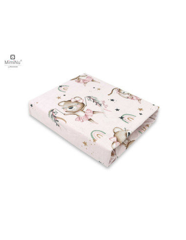 BN-6426972021203,MimiNu - Cearceaf cu elastic pentru patut leagan sau patut co-sleeper, Dimensiune 90x40 cm, Din bumbac certific