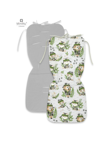 BN-6426972021319,MimiNu - Salteluta pentru carucior, Reversibila, Cu doua fete, Din catifea matlasata si bumbac, Materiale certi