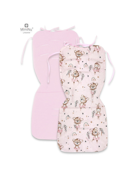 BN-6426972021326,MimiNu - Salteluta pentru carucior, Reversibila, Cu doua fete, Din catifea matlasata si bumbac, Materiale certi