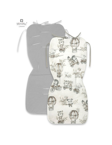 BN-6426972021333,MimiNu - Salteluta pentru carucior, Reversibila, Cu doua fete, Din catifea matlasata si bumbac, Materiale certi