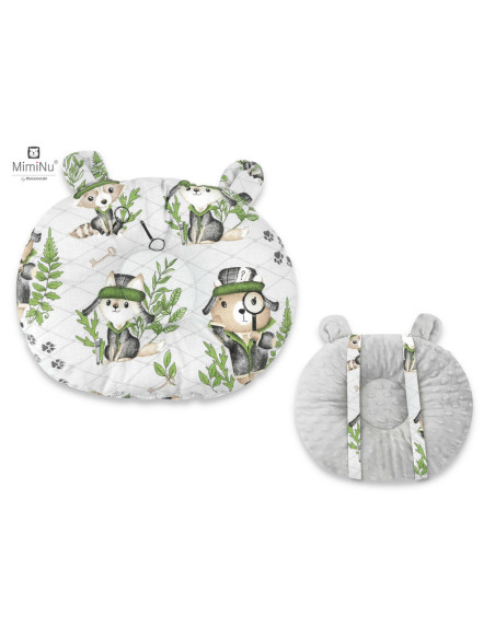 BN-6426972021517,MimiNu - Perna bebelusi Ursulet, Multifunctionala, Cu doua fete, Tesatura pufoasa minky si bumbac, Materiale ce