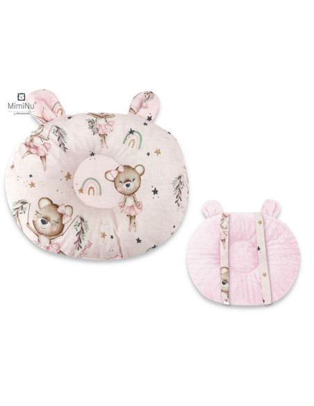 BN-6426972021524,MimiNu - Perna bebelusi Ursulet, Multifunctionala, Cu doua fete, Tesatura pufoasa minky si bumbac, Materiale ce
