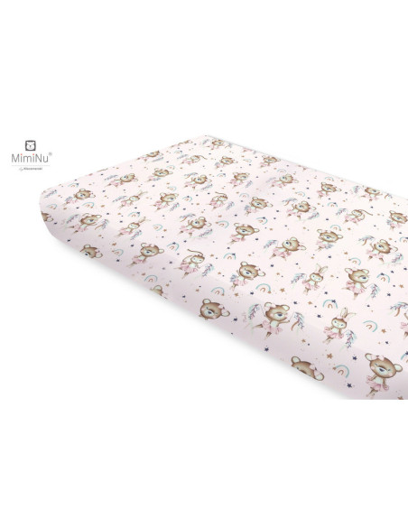 BN-6426972021647,MimiNu - Cearceaf cu elastic pentru patut 120X60 cm, Din bumbac certificat Oeko Tex Standard 100, Design, Littl