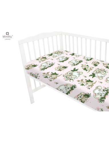 BN-6426972021807,MimiNu - Cearceaf cu elastic pentru patut 140X70 cm, Din bumbac certificat Oeko Tex Standard 100, Design, Baby 