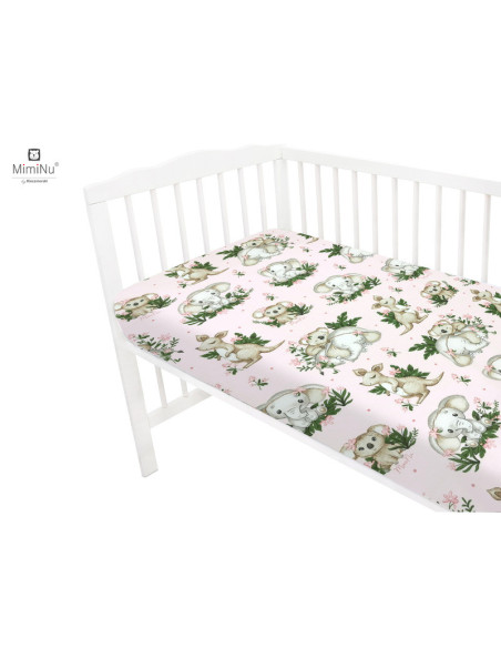 BN-6426972021807,MimiNu - Cearceaf cu elastic pentru patut 140X70 cm, Din bumbac certificat Oeko Tex Standard 100, Design, Baby 
