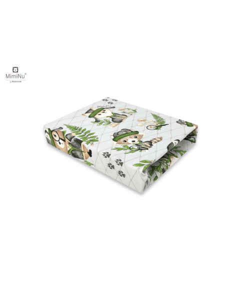BN-6426972021838,MimiNu - Cearceaf cu elastic pentru patut 140X70 cm, Din bumbac certificat Oeko Tex Standard 100, Design, Detec