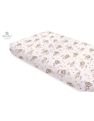 BN-6426972021845,MimiNu - Cearceaf cu elastic pentru patut 140X70 cm, Din bumbac certificat Oeko Tex Standard 100, Design, Littl